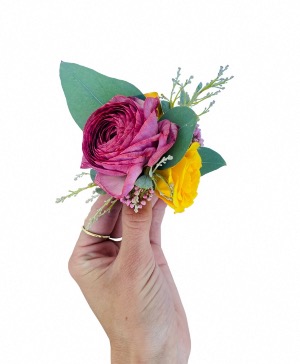 Eclectic Bloom Stick-On Boutonniere Dance Flowers