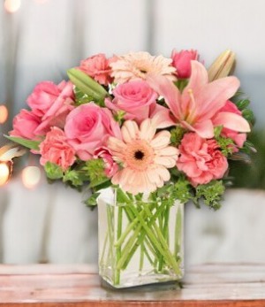 Efflorescence Bouquet Pink Flower Arrangement