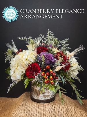 EFS's Cranberry Elegance Vase Arrangement