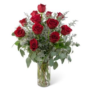 Elegance and Grace Dozen Red Roses Arrangement