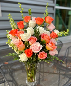 Elegance in Roses Vased Arrangement