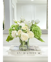 Elegance in white florist design Peonies and tulips 