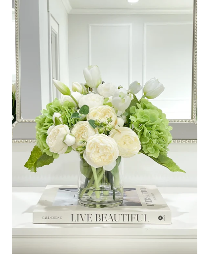 Elegance in white florist design Peonies and tulips