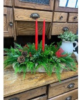 Elegant Birchbark Centerpiece Christmas table arrangement