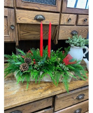 SOLD OUT Elegant Birchbark Centerpiece Christmas table arrangement
