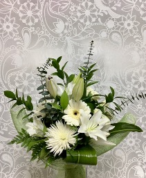 White Wishes Bouquet - no vase  Mixed flowers 