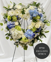 Elegant Blue Heart Sympathy Wreath