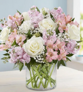 Elegant Blush Blooms Mixed Floral Arrangement