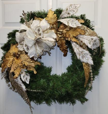 Elegant Christmas AMARYLLIS  Silk Wreath