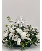 Elegant Cross Bouquet in White 