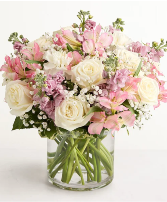 Elegant in Blush Low Vase Arrangement