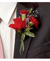 Elegant in Red Boutonniere  