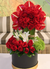 Elegant in Red Floral Box