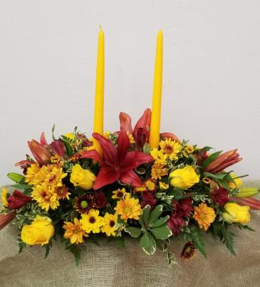 Elegant Lily Centerpiece fresh in Mount Pleasant, IA | FROM THE HEART FLOWERS & GIFTS