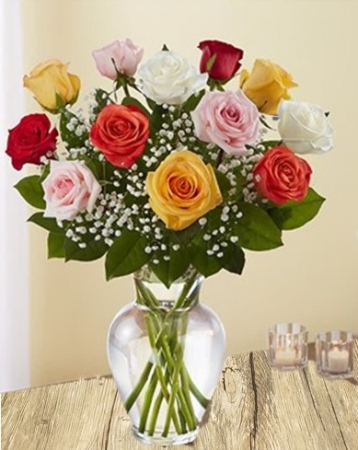 Elegant Multicolor Roses Assorted Color Premium Roses In Longwood Fl Novelties By Nadia Flowers More