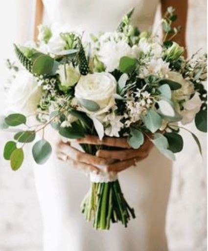 Elegant on White Bride's bouquet