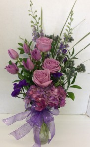 Elegant Purple Passion Fresh Vase Arrangement