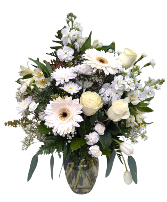 Elegant Romance in White Vase Arrangement
