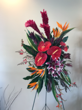 Elegant tropical arrangement   Standing easel Tropicals 