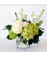 Elegant White & Green Vase Arrangement 