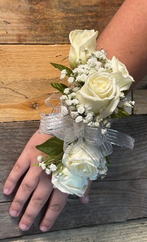 Elegant White Rose Wrist Corsage