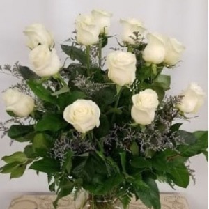 Elegant White Roses White Rose Vase Arrangement