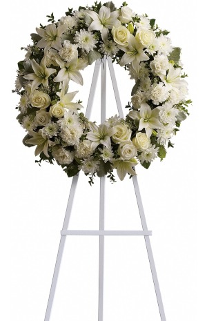Elegant White Sympathy Wreath