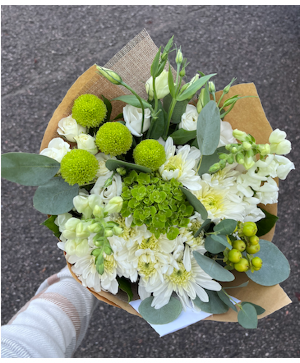Elegant Whites & Greens Bouquet 