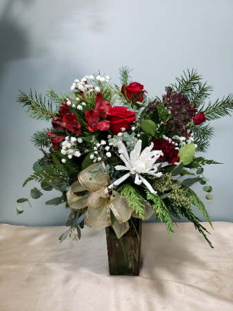 Elegant Winter Charm fresh vase arrangement