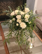 Elegant with White Flowers and Greens Loose and romantic bouquet