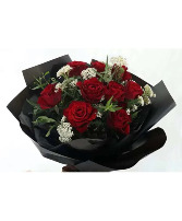 Elegant Hand Wrapped Arrangement Red, Pink, White, Lavender or Yellow Roses. Add Additional Notes for color choice. 