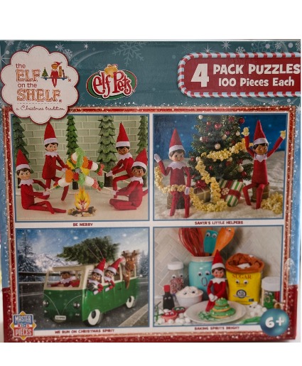 Elf on the Shelf 4pk Puzzles 