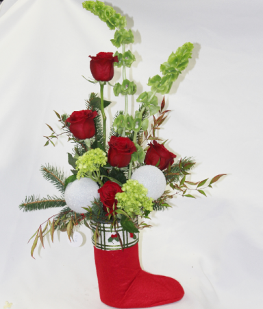 Elf Stocking Fresh Floral Design
