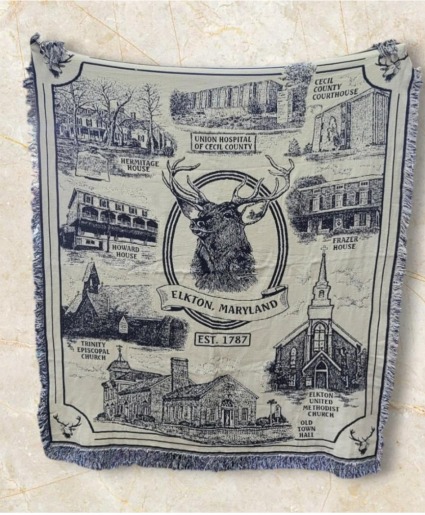 Elkton Maryland Throw Blanket  Keepsake -Local Only Delivery