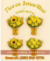 Ella está esperando sus flores amarillas 