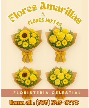 Ella está esperando sus flores amarillas 