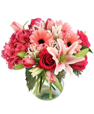 Embraceable  Pink Floral Design in Mattapoisett, MA | Blossoms Flower Shop