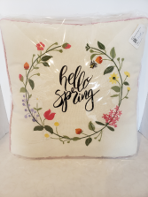 Embroidered Spring Cushion Giftware