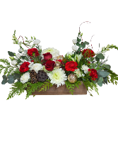 Enchanted Christmas Wooden Box One sided arrangement.