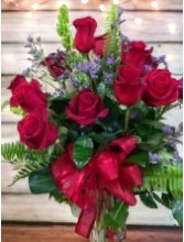 Enchanted Style Roses   1 Dz Red Roses Luxury Bouquet