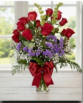 Enchanted Style Roses   1 Dz Red Roses Luxury Bouquet