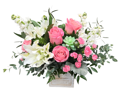 Enchanted Garden Wooden Box Arrangement