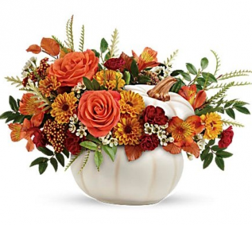 Enchanted Harvest Pumpkin Hand-glazed ceramic pot