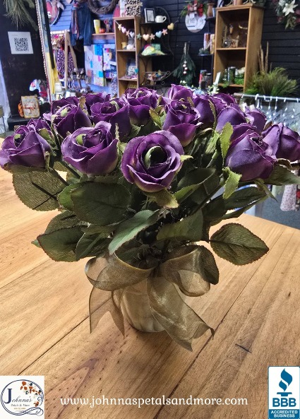 Enchanted Mini Purple Rose Silk Arrangement 