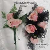 Enchanted Rose Package Wrist corsage and Boutonniere   