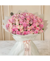  enchantment Pastel Roses wrapping Bouquet