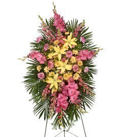 ENDURING LOVE STANDING SPRAY Funeral Flowers in Solana Beach, CA | DEL MAR FLOWER CO