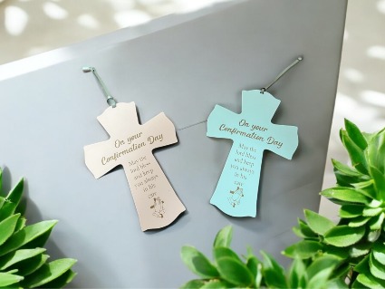 Engravable Cross Ornament  Christening