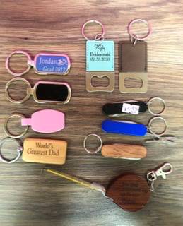 E3 Assorted keychains Personalized engravable gift