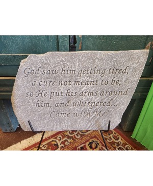 Engraved Stone and Easel 